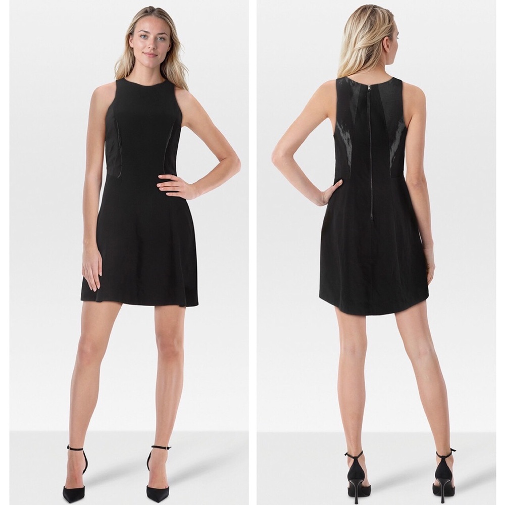 Rag & Bone Black Shimmer Panel Sleeveless Fitted Cocktail Mini Dress size 6